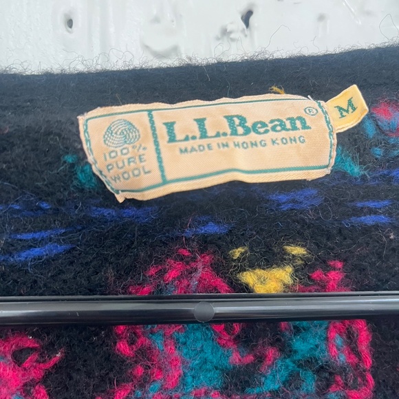 Vtg LL Bean Wool Buffalo Nickel Button Cardigan Sweater - Picture 3 of 3